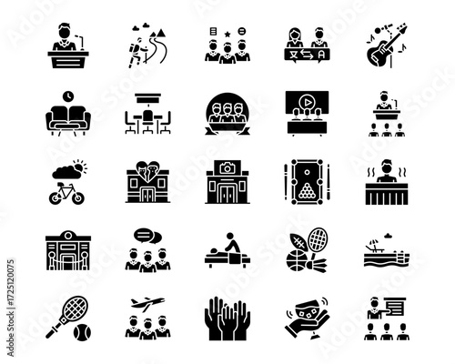 Social Club Line Vector Icons