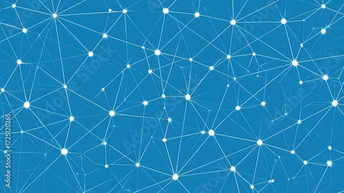 Vector seamless linear polygonal pattern with triangles and lines on blue background, flat design minimalist geometric texture for web banners, posters