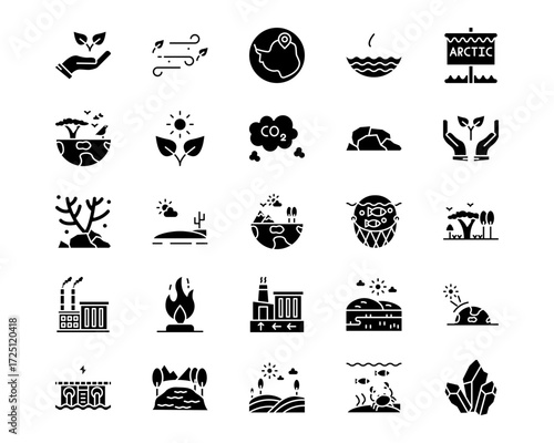 Natural Resources Line Vector Icons
