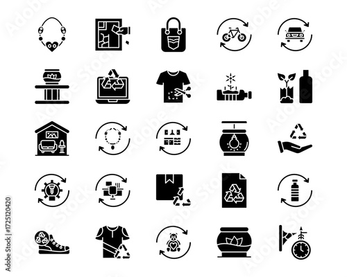 Upcycling Line Vector Icons