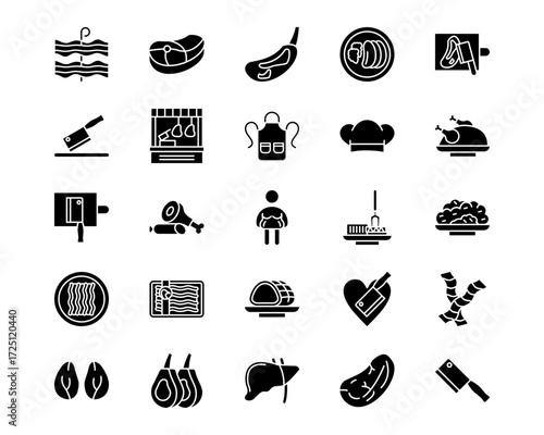 Butcher Line Vector Icons