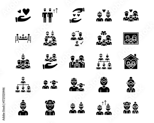 Grandparents Line Vector Icons