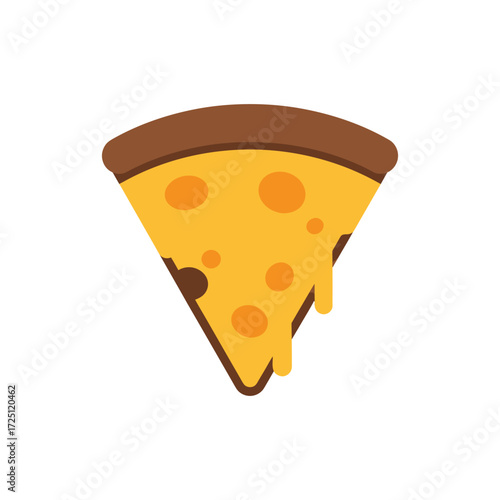 MENTAHFlat vector pizza slice illustration with melted cheese and toppings, isolated on white background, suitable for Italian food icon, junk food design, fast food graphic, restaurant menu, or snack