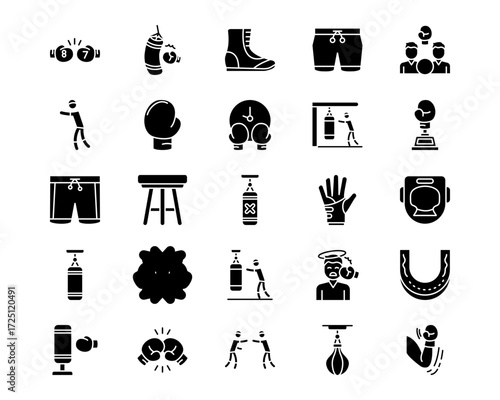 Boxing Line Vector Icons
