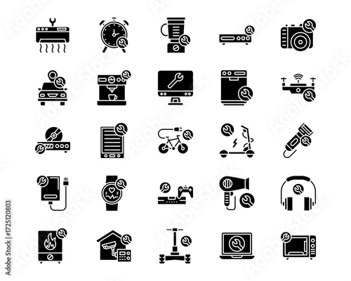 Devices Repair Line Vector Icons