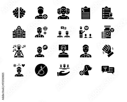 Psychiatry Line Vector Icons