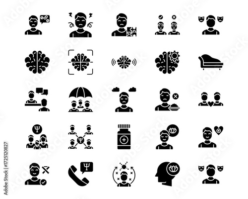 Psychiatry Line Vector Icons
