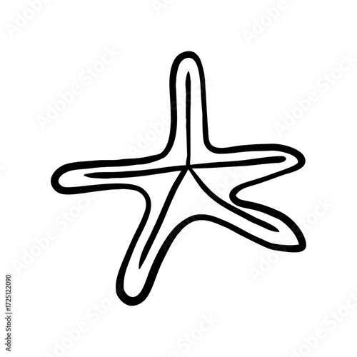 Hand drawn vector illustration of starfish or sea star
