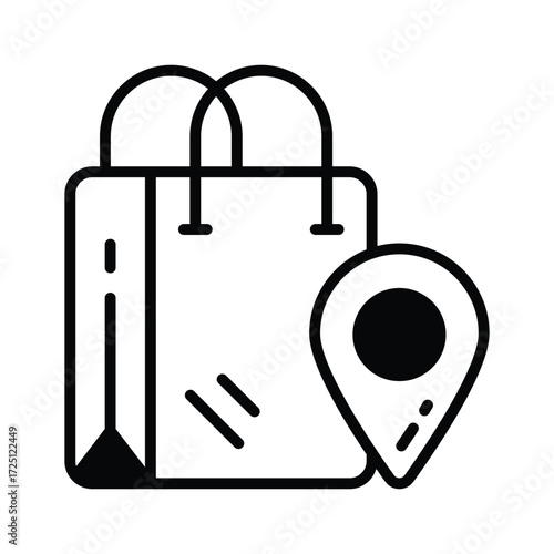 Get this amazing flat style icon of shopping location in trendy style