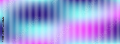 Ribbed glass texture background. Blue purple y2k banner. Gradient bath surface. Stripes effect
