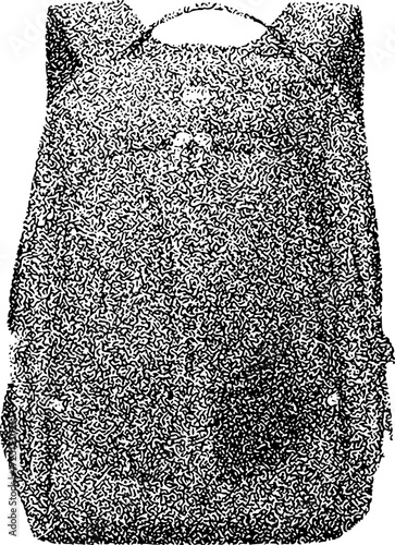 Vintage Black and White Illustration of a Textured Vest