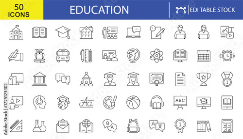 Education and Study Vector Icon Set