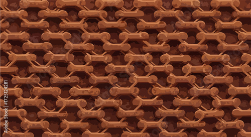 Marrón patrón textil se repite de manera ordenada a través del fondo, creando una superficie visualmente atractiva.