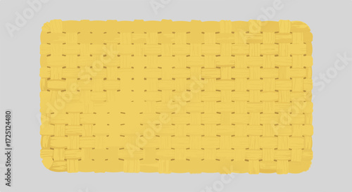 Yellow foam sheet featuring perforated design against neutral gray backdrop, detailed close up, желтый лист пены с перфорированным дизайном на нейтральном сером фоне, крупным планом.