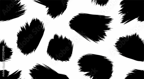 Leopard print background with abstract design of irregular black spots on white seamless surface. Leopard print design makes a striking visual statement for fashion, home decor,