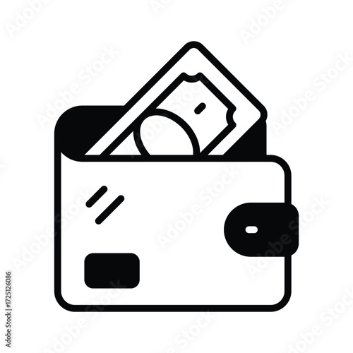 Money storage, finance, and ecommerce transactions, Creative icon of wallet