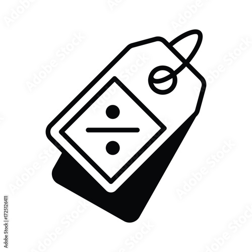 Get this amazing flat outline style icon of discount tag in trendy modern style