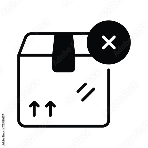 Premium flat style icon of rejected parcel in modern stylee