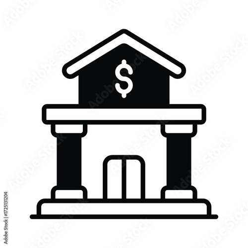 Creatively crafted amazing icon of bank building in flat outline style