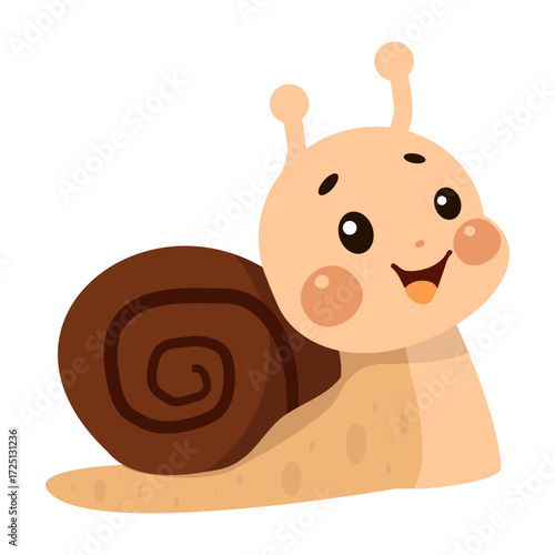 Illustration of a Cute Cartoon Snail