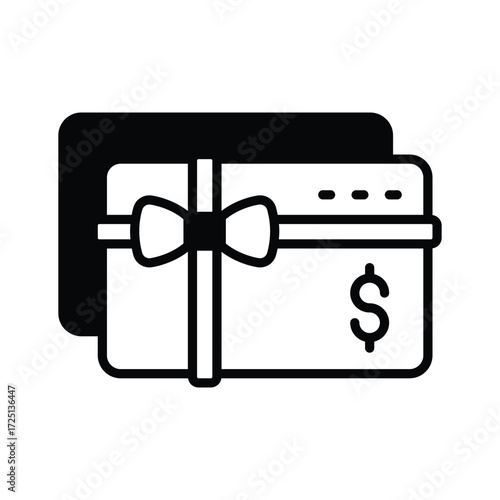 Take your hands on this amazing icon of gift card in flat outline style