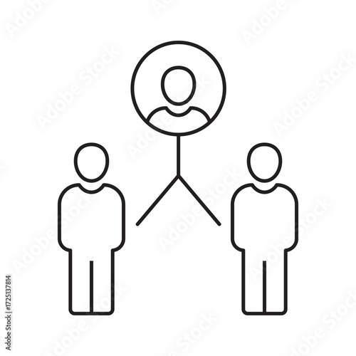 Coordinating line icon with people