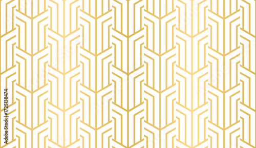 Seamless geometric gold luxury ornament based on traditional arabic art, Great design for fabric, textile, cover, wrapping paper, background.