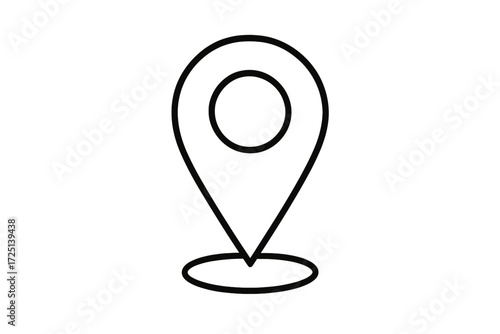 Location marker symbol showing a circle on a map, symbolizing navigation and map services in an urban environment