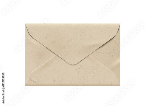 Textured realistic paper parchment closed vintage envelope