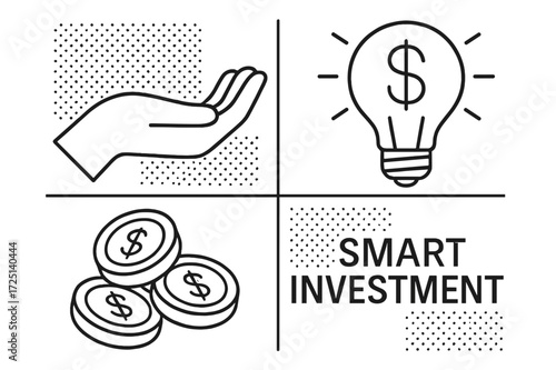 Smart investment concepts showing hand, light bulb, and coins representing financial growth and opportunities