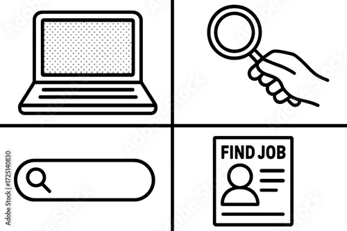Searching for job opportunities with a laptop and resume in a digital workspace