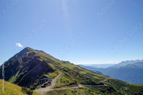 The beautiful summer mountain view of Krasnaya Polyana resort Sochi Russia