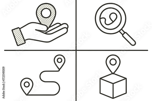 Exploring location tracking tools through hand gestures and mapping icons in a digital landscape
