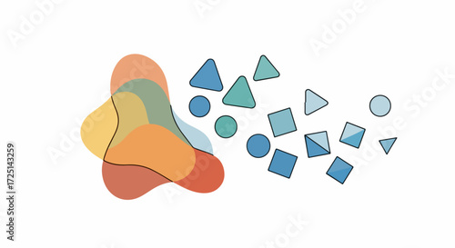 Abstract shapes in pastel colors for banner, background, or pattern. Abstract shapes bring life to various projects. Use these Abstract shapes for creative projects such as web design, art print,