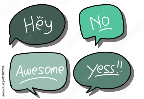 Set speech bubble chat massage talk symbol 