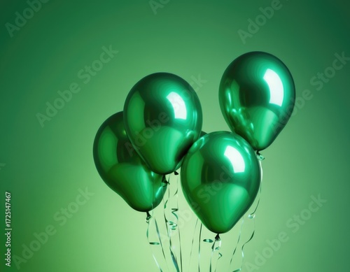 dark green ombre balloons on a plain background