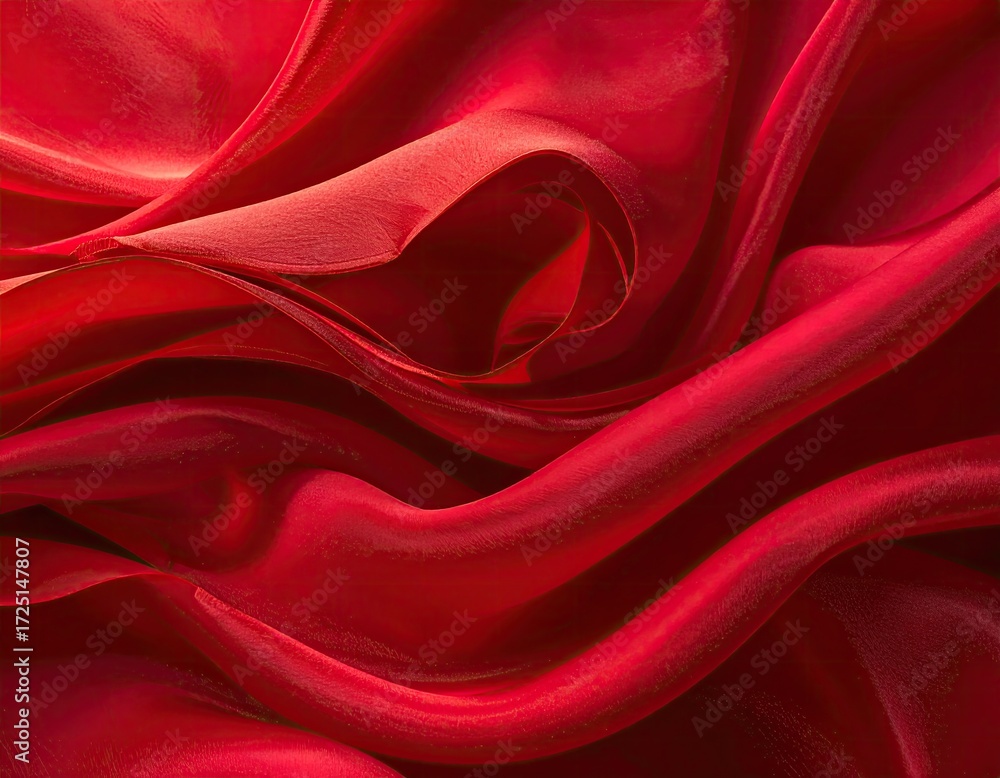 Obraz premium Deep crimson silk folds in elegant waves