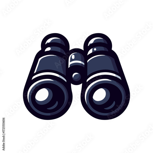 A detailed illustration of binoculars showcasing their design and functionality, ideal for outdoor activities
