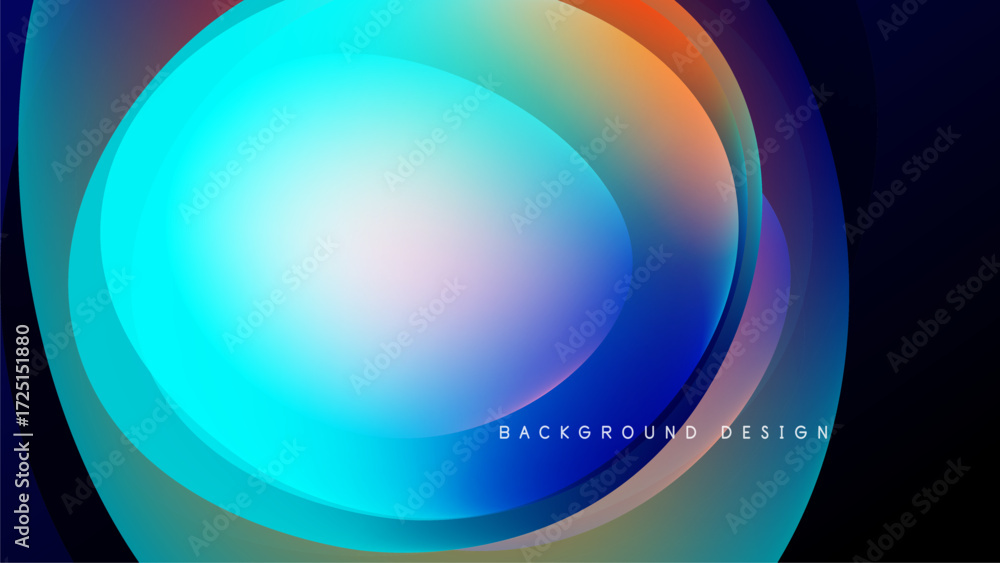 Obraz premium Abstract flowing shapes, vibrant colors blend. Dynamic composition, modern design element, dark background creates contrast.