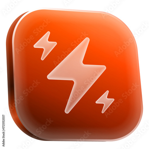 Power energy lightning 3D icon