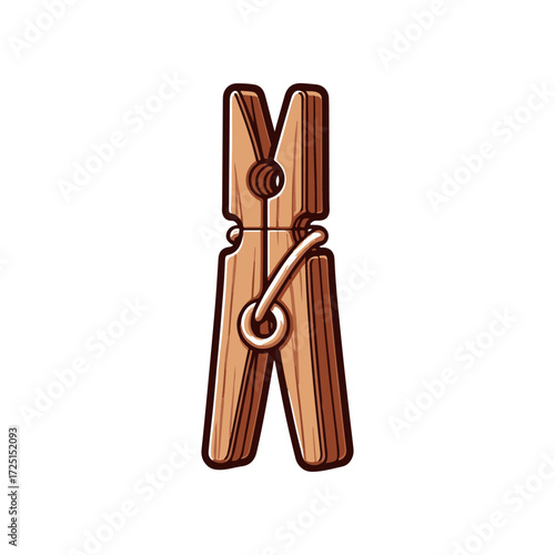 A wooden clothespin stands upright against a plain background, symbolizing simplicity and utility