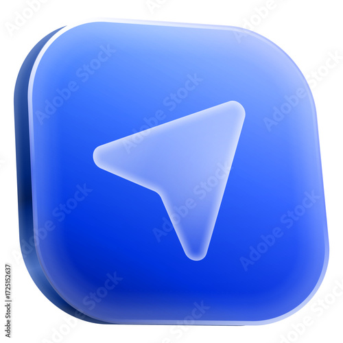 Navigation direction arrow 3D icon