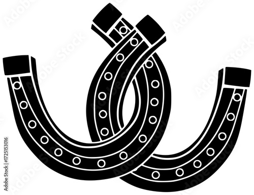 horseshoe illustration horse silhouette shoe logo lucky icon luck outline western steel good fortune white element metal old vintage shape and vector graphic background