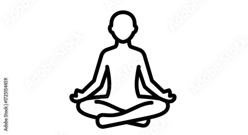 Person in a seated meditation pose, outlined in black.