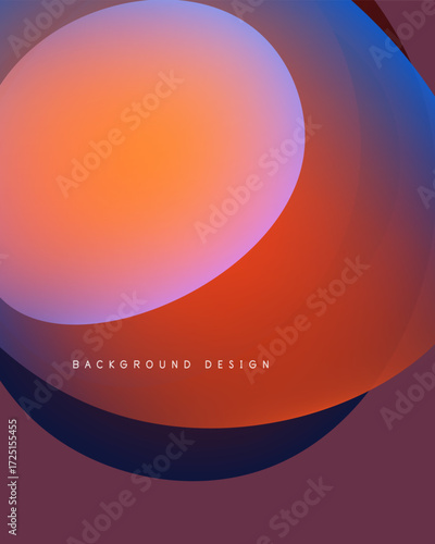 Abstract colorful design. Overlapping circles create vibrant gradients, warm tones dominate bottom, cool hues top. Simple background pattern.