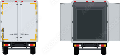 Commercial Truck Backs Logistics Transportation Delivery Vehicle Freight Shipping Cargo Industry Supply Chain