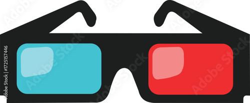 3D Movie Glasses Red and Blue Lens Adventure in Cinema and Entertainment Retro Spectacles for Immersive Experience Fun
