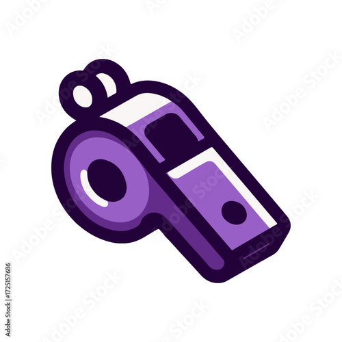 Vibrant purple whistle illustration on a clean background, ideal for sports or coaching themes