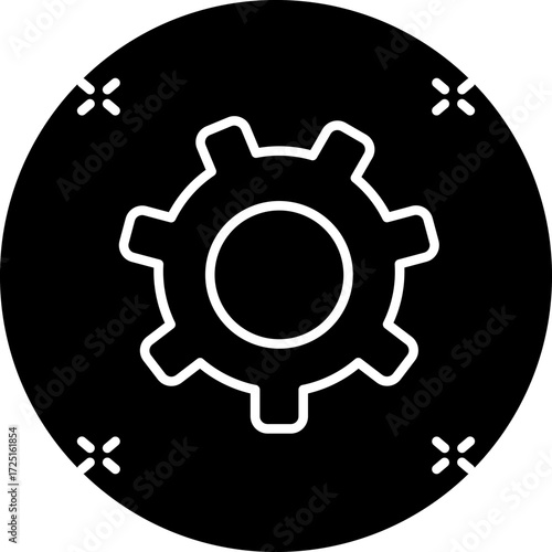 Gear line icon style