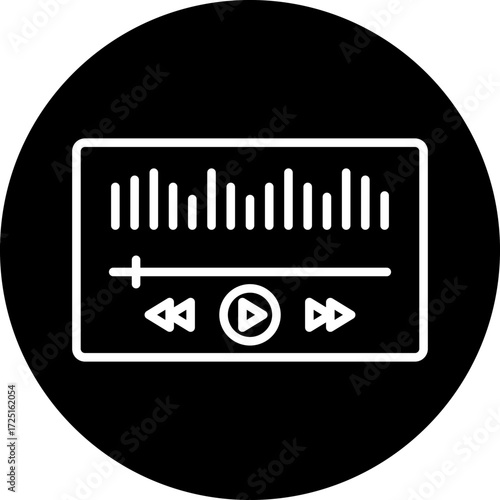 Audio Player line icon style